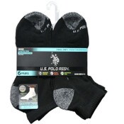Wholesale - 6pk MEN'S BLACK QUARTER CUSHION SOCKS SIZE 6-12, UPC: 662239071734